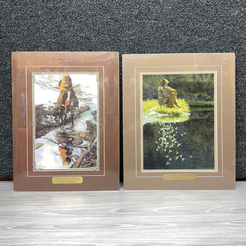 Bev Doolittle Art Prints Spirit of Grizzly Let My Spirit‎ Soar Matted Set of 2